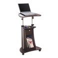 thumbnail image 1 of Techni Mobili Chariot de Rangement Réglable Roulant Assis-Debout pour Ordinateur Portable Médical, Chocolat, B005, 1 of 11