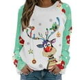 thumbnail image 2 of Chandail en Molleton de Noël pour Femmes 2023 Col Rond Imprimé Manches Longues Blouse Régulière en Solde, 2 of 5