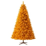 Treetopia 100 % orange 7 pieds de sapin de Noël artificiel prééclairé à DEL