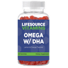 LifeSource Omega Gummies for Heart, Brain, and Skin Health - Plant-Based, DHA - 60 Veg Gummies