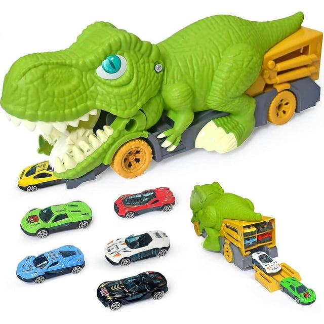 Dinosaur Eat Car Transport Truck Transporter Gift Toys,Monster Trucks for 4-7 Years Old Boys,Dinosaur Toys for 3-5 Years Old Children