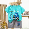 thumbnail image 2 of kpoplk Toddler Baby Boy Girl First Birthday Outfit Short Sleeve Shirt Plaid Shorts Sets Summer Birthday Clothes 2Pcs 18-24 Months,Mint Green, 2 of 4