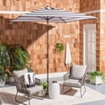 thumbnail image 2 of SAFAVIEH Outdoor Collection Iris Fashion Line 7.5-Foot Square Umbrella Black/White, 2 of 6