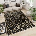 thumbnail image 2 of Golden Curved Stripes Area Rugs, Light Luxury Fashion Abstract Leopard Pattern 3D Carpet, Area Carpet High Density Dust-Proof Apply to Bedroom Living Room Bath Mat 3x4ft, 2 of 6