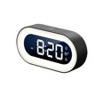 thumbnail image 1 of Reloj despertador digital con luz nocturna inteligente, color negro, con temperatura interior, reloj pequeño de escritorio operado (blanco), 1 of 5