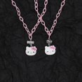 thumbnail image 1 of Collares con colgante sencillos y bonitos de dibujos animados de Hello Kitty y zorro para mujeres, collar de pareja con empalme de corazón para estudiantes, regalos de joyería BFF, 1 of 4