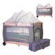thumbnail image 1 of Cuna Corral Bebé AEIOU BC003 Cambiador Vibrador Mosquitero Rosa con Gris, 1 of 5
