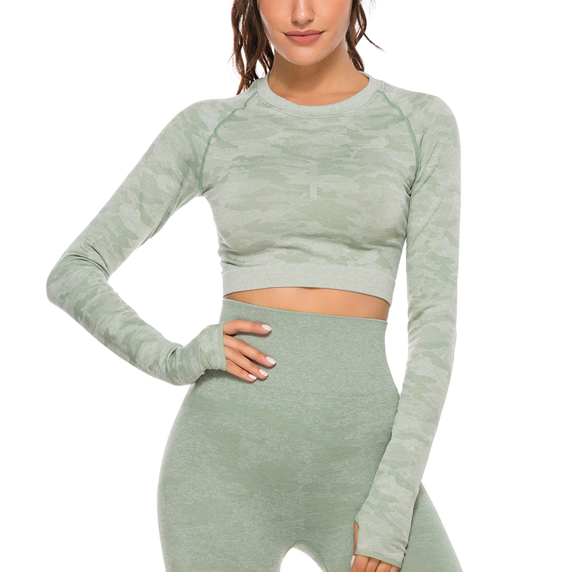 Sparks Fly Shop-athletic-shirts Seamless Long Sleeve Woman Gym Crop Yoga Top Sweatshirt Tops Fitness Sport T-Shirt 