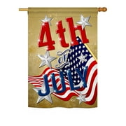 Angeleno Heritage H137072-BO 4th of July Americana Fourth Impressions Decorative Vertical 28" x 40" Double Sided House Flag