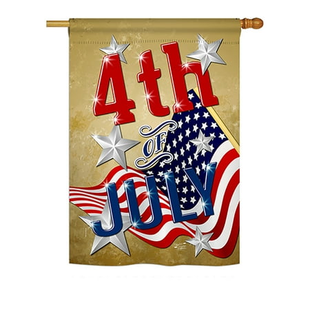 Angeleno Heritage H137072-BO 4th of July Americana Fourth Impressions Decorative Vertical 28" x 40" Double Sided House Flag