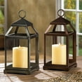thumbnail image 3 of Home Decorative Brushed Silver Candle Lantern - 12 inches, 3 of 3