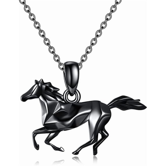 MYSTICPOEM Horse Necklaces for Women Sterling Silver Horse Pendant Jewelry Gifts for Women 18 2 Inch