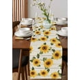 thumbnail image 2 of Hokiten Table Runners 36 Inches Long Dress Scarves, Sunflower Farmhouse Kitchen/Dining Table Runner, Short Coffee Tablerunners, Green Botanical Yellow Spring Summer Floral 13x36 Inch, 2 of 7
