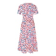 thumbnail image 4 of gljltg Women's Casual Flower Print Tiered Maxi Dress with Pockets, Polyester Spandex Lightweight Breathable Summer Winter, Beach Travel Work Party Outfit, Easy Care Washable, 4 of 6