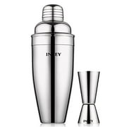 INTEY Cocktail Shaker 24-Ounces Stainless Steel Cocktail Shaker with Double Measuring Jigger