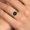 thumbnail image 4 of Gem Stone King 14K Yellow Gold Blue Sapphire Engagement Ring for Women | 4.95 Cttw | Round 10MM | Gemstone September Birthstone | Size 7, 4 of 6