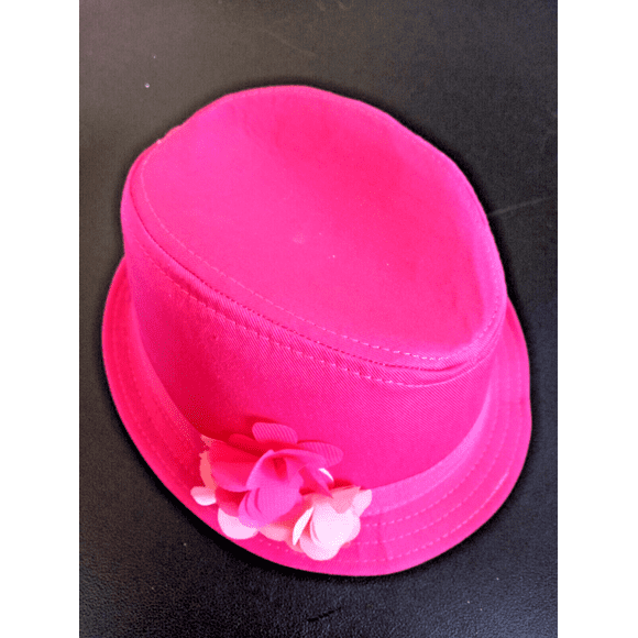 Toddler Girl's Fedora Panama Hat for Girls Trilby 3D Floral PINK Summer Topper Short Brim Sun Hat (M) 12-24 Months - The Children's Place