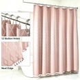 thumbnail image 3 of LVRLVR 1Pc Diamond Jacquard Shower Curtain Set, Heavyweight Polyester, Tassel & Hookless 2 Styles, Bathroom Curtain with Liner or Hooks, 3 of 8