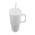 thumbnail image 3 of Way to Celebrate Halloween 30 oz Plastic Double Wall Insulated Embossed Ghost Tumbler with Straw and Handle, White, 3 of 6