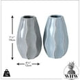 thumbnail image 5 of 2 Piece Scandi Ripple Vase Set, Crackle Glazed, Pale Blue and Gray, Artisan Crafted, Stoneware, 7.5 Inches, 5 of 6