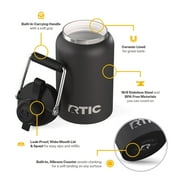 RTIC Half Gallon Ceramic Lined Insulated Outback Water Bottle Jug, Leak Proof, Black