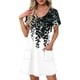 thumbnail image 1 of Vestido Corto de Verano Moda Gradiente Corto de Manga en V Cuello Vestido Casual, Poliéster Ligero de Verano, Lavado de Manos, 1 of 7