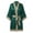 Green, variant on Women's Satin Kimono Robe, Silky Short Bathrobe with Elegant Border Print, One Size Fits Most (4'11"+, 110-200 lbs), Soft Loungewear for Bridal Parties & Spa, Black