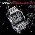 thumbnail image 3 of Reloj Clásico Digital Correa Metálica Redlemon Contra Agua Retroiluminación Alarma Cronómetro 1335, 3 of 5