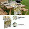 thumbnail image 5 of Yellow Morocco Table Runner - 60 Inch Long, Kitchen Dining Table Runner Dresser Scarves, Retro Grey Foil Painting Grunge Tribal Farmhouse Decor for Coffee Tables Wedding Party Banquet, 5 of 8