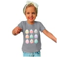 thumbnail image 4 of naisibaby Toddler Boys Girls Short Sleeve T-shirt Crew Neck Easter Dwarf printed pattern Tees Easter Eggs Printed Summer Top Gray Size 11 Years, 4 of 4