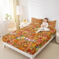 thumbnail image 4 of Erosebridal Kids Brown Capybara Bed Sheets, Summer Fall Leaf King Sheets, 4 Pieces, 4 of 5