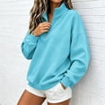 thumbnail image 6 of Horkkom Quarter Zip Pullover Women Casual Loose Soft Tops Oversized Fall Winter Sweatshirt M, Gifts for Women, 6 of 6