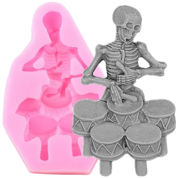 3D Skeleton Skull Cake Silicone Mold Halloween Fondant Cake Decoration Mould
