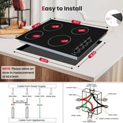 Gasland Chef 30 In Radiant Electric Cooktop with 4 Burners, ETL Approved, Knob Control, 240V