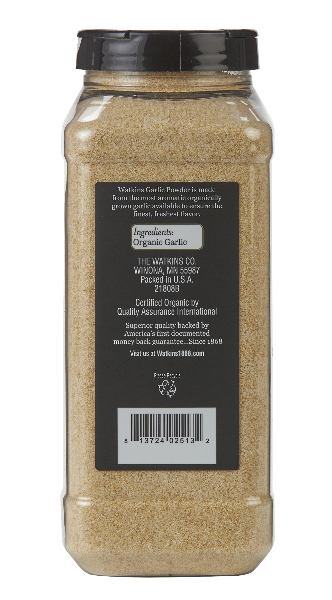 Watkins Gourmet Organic Spice Jar, Garlic Powder, 22 oz
