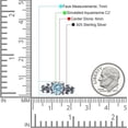 thumbnail image 7 of Floral Ring Round Marquise Aquamarine Cubic Zirconia Black Tone 925 Sterling Silver, Size 8, 7 of 7