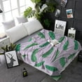 thumbnail image 2 of Yibo Leaves Tropical Plants Leaf Blanket Flannel Soft and Comfortable Anti-static Bed Sofa Blanket, 2 of 7
