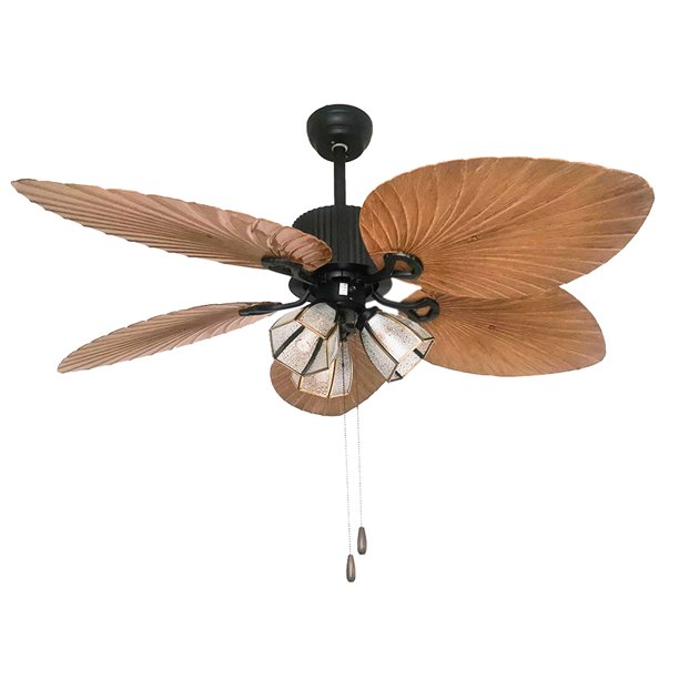Indoor Palm Island Bali Breeze Ceiling Fan, Five Palm Leaf Blades