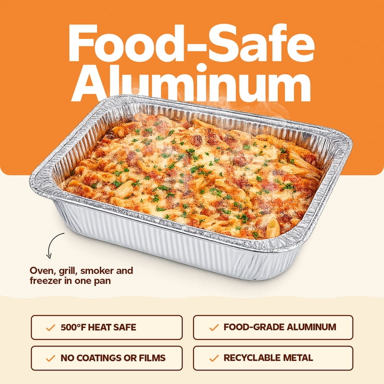 GUSTO, Disposable Aluminum Foil Pans, 9x13, Pack of 30 - Walmart.com