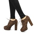thumbnail image 2 of Unique Bargains Bottines à Lacets à Talon Bloc Plateforme pour Femmes, 2 of 7