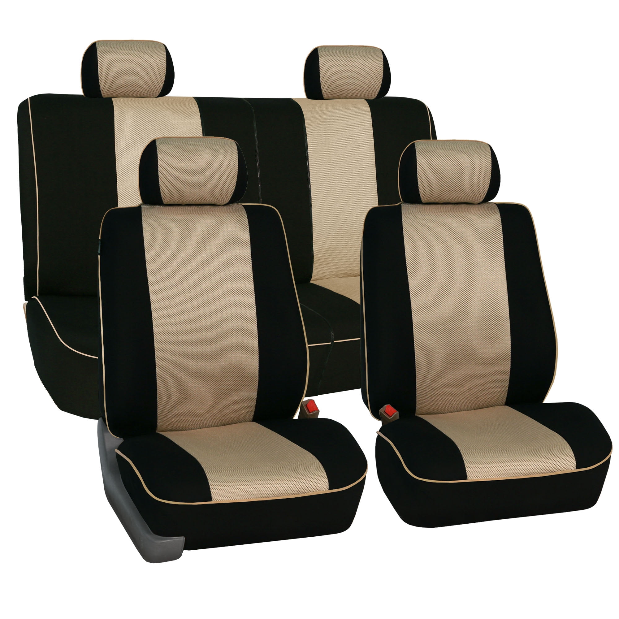 Fh Group 3d Air Mesh With Edge Piping Airbag Compatible Split