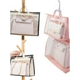 thumbnail image 2 of Handbag Dust Cover Bag Transparent PVC Purse Storage Organizer Hanging Closet Bag Protector Clear Dust-Proof Bag with Zipper and Handle, 2 of 4