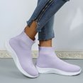 thumbnail image 5 of NOKIO Socks Sneakers for Women Comfortable Knit Ankle B𝗈𝗈𝑡𝑠 S𝗅ip On Walking Shoes Lightweight Tennis Running Shoes High Top Sneaker with Soft Sole for Summer and Autumn, 5 of 6