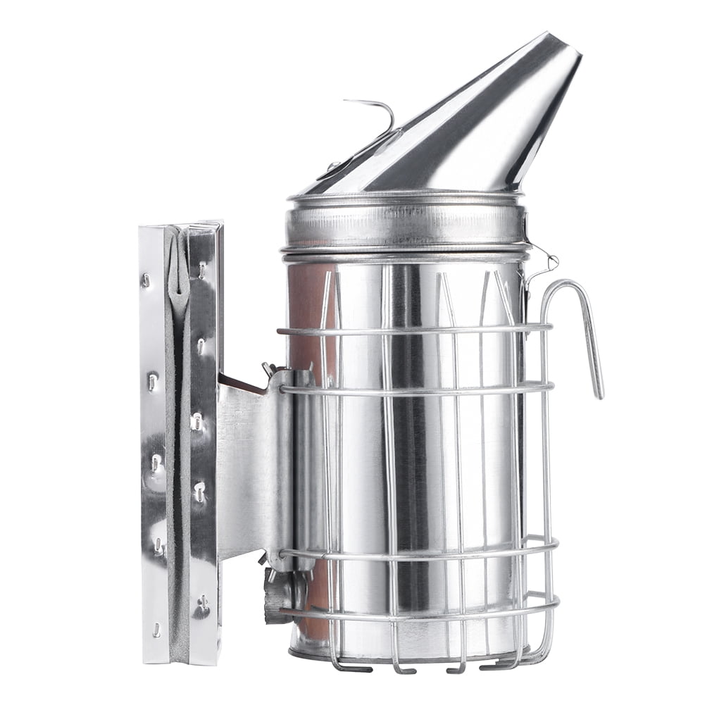 Greensen Iron Bee Smoker , Beehive Smoker,Bee Hive Smoker with Heat Shield Protection Board Iron Beekeeping Equipment