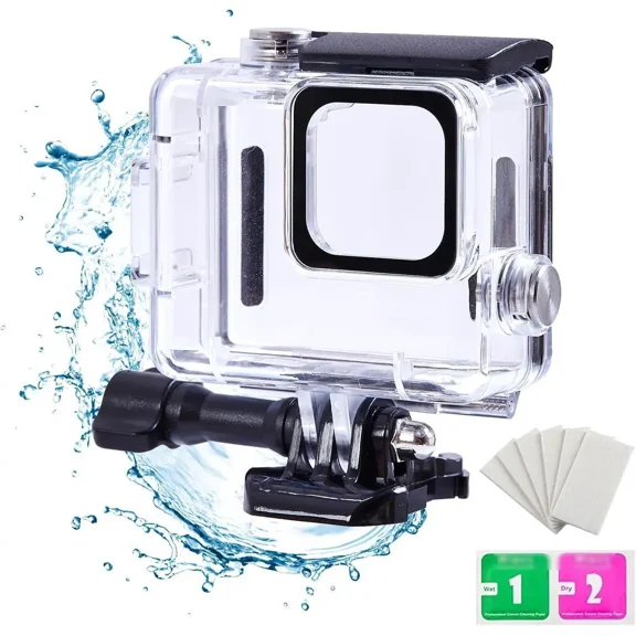 196FT/60M Waterproof Case for Go Pro Hero 4K, Underwater Diving Protective Housing Shell for Go Pro Hero 4K Compact Action Camera with Mount Hero 4K Accessories Kit