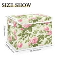 thumbnail image 3 of Storage Box With Lid 16.5x12.6x11.8In Foldable Stacked Household Storage Box Pretty Pink Rose, 3 of 7
