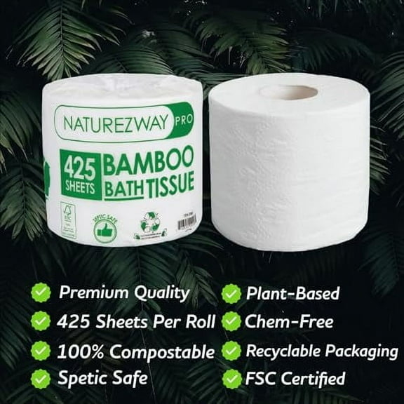 Bath Tissue (80 Pack) 2 PLY - 425 Sheets Per Roll - Septic Safe - Chem Free