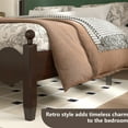 thumbnail image 2 of VIPLOV Wood King Bed Frame with Vintage Wave Headboard,Velvet Upholstered Bed Frame, Mattress Foundation, Easy Assembly, Green, 2 of 6