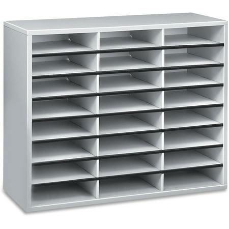 Wall Organizer Mail Sorter Fellowes, FEL25041, Literature Organizer - 24 Compartment Sorter, Dove Gray, 1 Each, Dove Gray ()