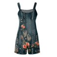 thumbnail image 5 of ASDFVBKG Short Rompers for Women Summer Suspenders Sleeveless Overalls Fashion Wide Leg Boho Shorts Jumpers with Pockets Dark Green M, 5 of 6